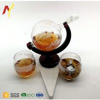 850ml whiskey globe decanter with stainless steel cube complete set