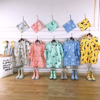 Hot sale cheap kids poncho cute cartoon pattern waterproof children rain coat with hood poncho polyester children rain coat