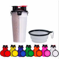 Portable Folding 2 1 Pet Food Water Bowl