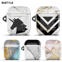 Marble Patterns Silicone Custom Style Anti-fall Airpods Protective Cover Case Suitcase Anti-lost Cover for Airpods Silicone case