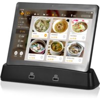 custom portable Digital restaurant menu Android tablet PC with docking stand, cook video, games, time checking
