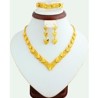 Latest design gold jewellery dubai jewelry sets 18k gold jewelry half set