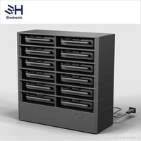 3H-104 CE FCC RoHS 5V 2.1A Universal 4000mAh 12pcs Mobile Phone Charger Floor Portable Restaurant Phone Charging Station