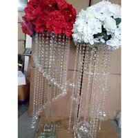 wedding decoration crystal flower stand with crystal pendant