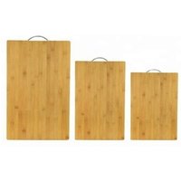 Durable meat and vegetabels bamboo cutting board with metal handle for home
