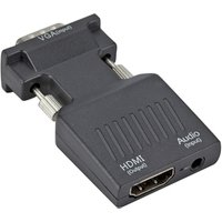 VGA Male to HDMI Female 1080P Video Converter with Audio Power Cable for PC Laptop TV Monitor Projector