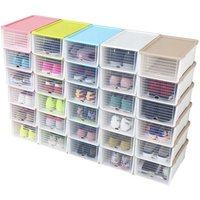 Foldable Plastic Shoe Storage Box Under Bed