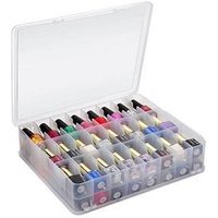 48 Lattice Nail Polish Plastic Cosmetic Box Display Container Case Organizer Makeup Storage Box for Women- Transparent