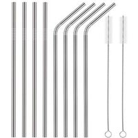 Factory food grade Reusable 304 Stainless Steel Set Metal Straw Drinking set with brush