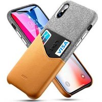 ESR wallet phone case for iPhone X 10 Soft Fabric Premium PU Leather Case with ID & Card Holder Slot cell phone case for iPhone
