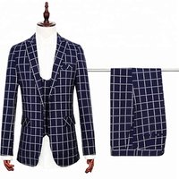 Plaids Design Slim Fit Suit