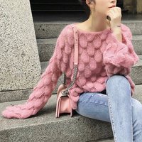 Autumn Spring Scoop Neck Knitted Tassel Pullover Jumper