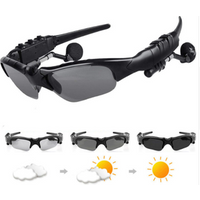 BT 4.1 Headphone Photochromic Sunglasses Chameleon Polarized Sun glasses Women Men All day change color shades Earphone
