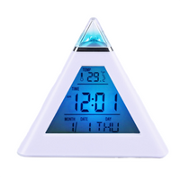 Colored LCD Pyramid Digital Temperature Thermometer Back light Weather Station Alarm Clock Desk & Table Clock