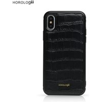 Italian cow leather croco pattern matt black Mobile phone case for iphone X Luxury product custom brand name