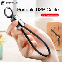 Cafele 2in1 Multi USB Cable Keychain Mini USB Cable for iphone 6 7 8 XS Data Aluminum Alloy Keychain Charging Cable