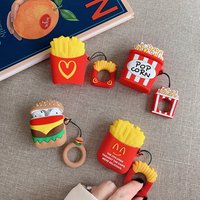 Cute Cartoon Hamburger Case For Apple Airpods Bluetooth Earphone Case For Airpods Silicone Cases Headset Protective Cover Bag