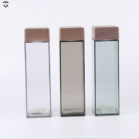 BPA Free Reusable Sports Water Bottle Wooden Lid