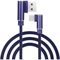 90 Degree Braided Micro USB Cable Fast Charging Data Transmission Phone Charger For Samsung