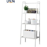 4 Tier Metal Corner Ladder Storage Shelf Living Room