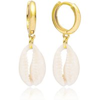 925 silver Gold jewelry natural shell huggie hoop minimalist earrings