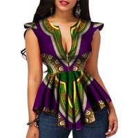 African Print Dashiki Style Top