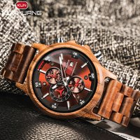 Wholesale Chinese Watch Fashion Mens Chronograph Quartz Gift Wooden Watch Do Drop Shipping