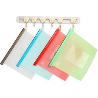 High Quality Custom Reusable Silicone Plastic Packaging Food Ziplock Silicone Freezer Fresh Vegetable Storage Bags