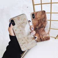Luxury Gold Foil Bling Marble Phone Case For iPhone X XS Max XR Soft TPU Cover For iPhone 7 8 6 6s Plus epoxy Glitter Case