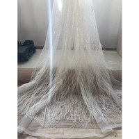 Bridal Nigerian Lace Fabric Feather Sequin Detailing