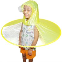 Yellow Duck Kids Raincoat UFO Cap Umbrella Automatic Folding Umbrella Children Hat Creative Raincoat Gift Student Woman Rain Hat