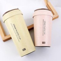 Wholesale 400ml/500ml Magic Mug Wheat Straw Coffee Cup With Lid