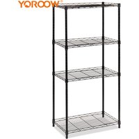 Heavy Duty 4 Tier Adjustable Chrome Metal Kitchen Storage Rack