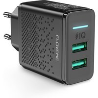 Free Shipping 2.4A Dual Ports USB Charger FLOVEME 2019 EU Mobile Phone Wall Charger