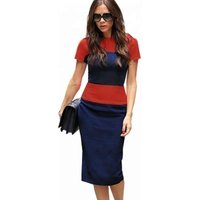 Elegant Striped Summer Office Pencil Dress