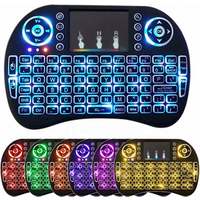 7 Color Backlit i8 Wireless Keyboard 2.4GHz Touchpad Fly Air Mouse PC TV PS3