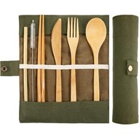 Eco Friendly Flatware Set Bamboo Utensils and Cutlery Set Bamboo Travel Utensils Camping Utensils Set