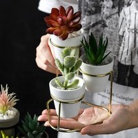 ceramic plant pot metal flower stand for wedding decoration