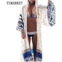 Thunderbird Printed Sheer Chiffon Kimono Cardigan