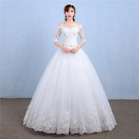 Elegant Off Shoulder Lace Bridal Gown