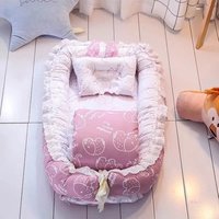 Baby Lounger for Newborn Baby Nest for Bedroom Portable Infant Bassinet Sleeper Bed for Co-Sleeping Cotton Soft Breathable