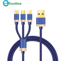 3 in 1 8Pin Micro USB Sync Data Charger Cable for Samsung S7 S6 S5 S4 Android 8-PIN Charger USB Cable