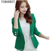 Notched Long Sleeve Button Blazer