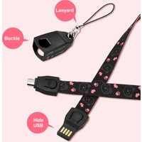 Trulyplus Lanyard Mobile Phone Dual Sided Exhibition item Type-C Micro USB Data Charging Cable with Custom Logo