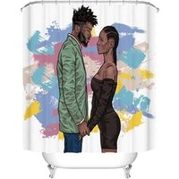 African American Romantic Black Man and Woman Shower Curtain