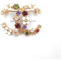 Fashion Wholesale Alphabet Letter Rhinestone Brooches Jewelry