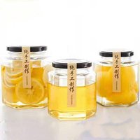 CE certified factory supplied wholesale round and hexagon glass honey jar