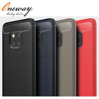 For Huawei Mate 20 lite mate 20 pro Y5 2018 Brush Carbon Fiber Soft TPU Case Back Cover Case