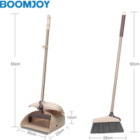 Household Cleaning Long Handle Broom and Dustpan Set Plastic Windproof Angle Broom and Dustpan Combo Set