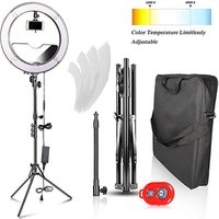18inch LED photo studio circle light 5400k and 3200k dimmable led selfie Photographic ring light